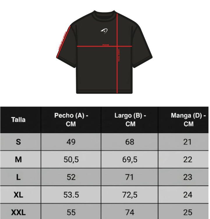 Guía de tallas - CAMISETA VISIÓN DE FE